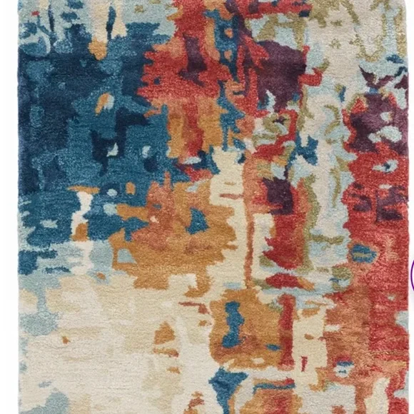 Abstract Multicolor Area Rug - Picture 2 of 4